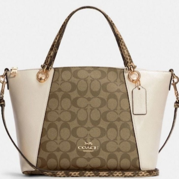 Coach Kacey Satchel In Colorblock Signature Canvas new - Picture 4 of 9